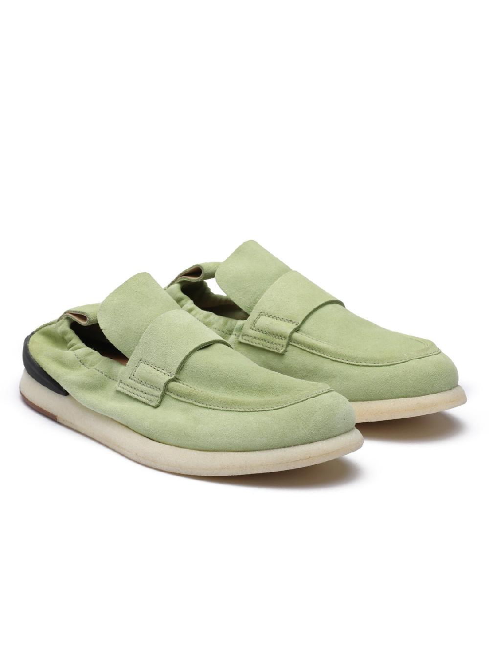 Silvano Sassetti Mocassini in suede verde chiaro Qualità