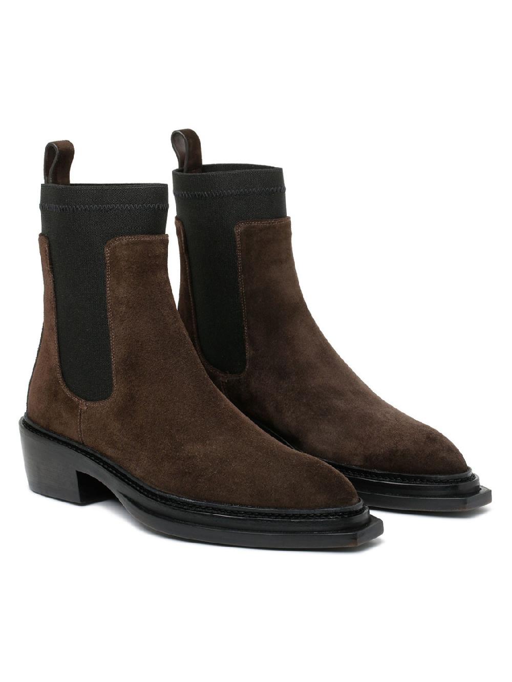 Silvano Sassetti Stivaletti in suede marrone scuro Offerte