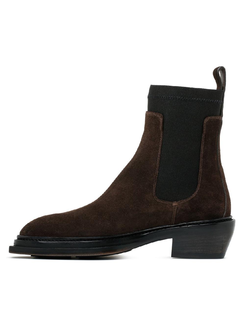 Silvano Sassetti Stivaletti in suede marrone scuro Offerte