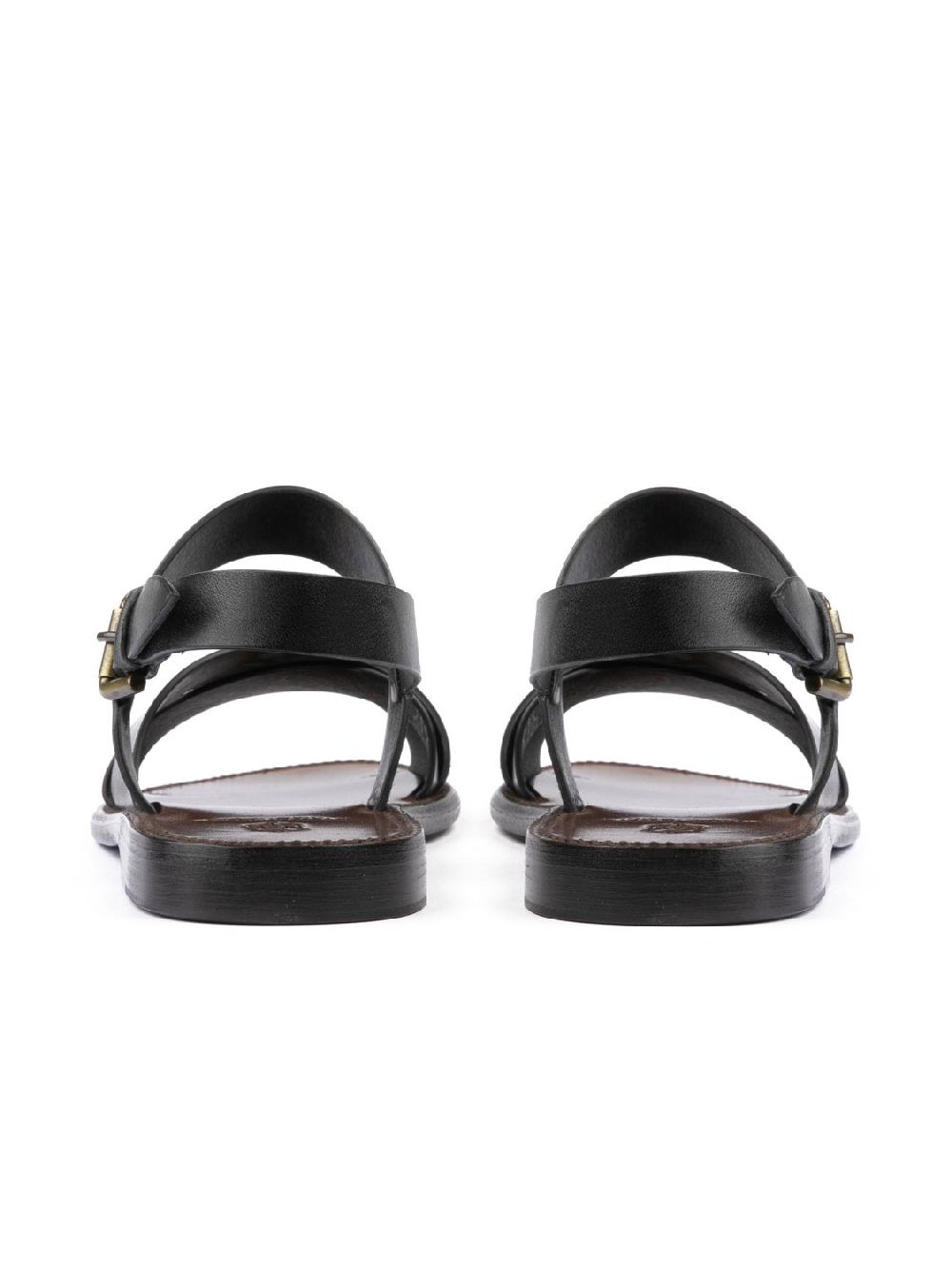 Silvano Sassetti Sandali in pelle nera Saldi Di Fabbrica