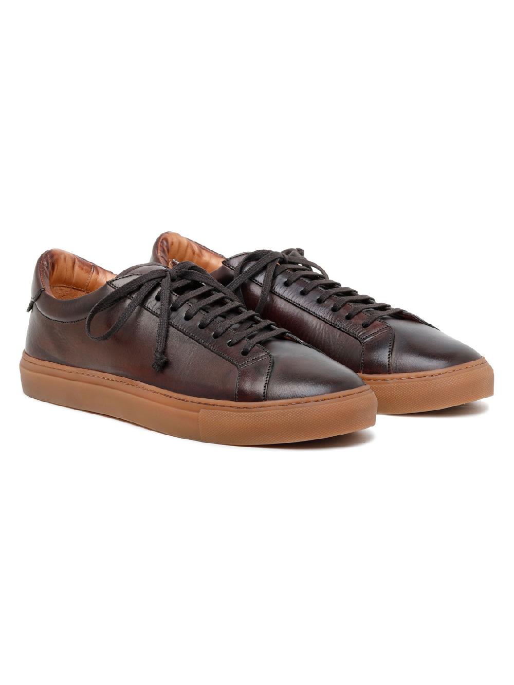 Silvano Sassetti Sneaker Romilly in pelle marrone scuro Italy