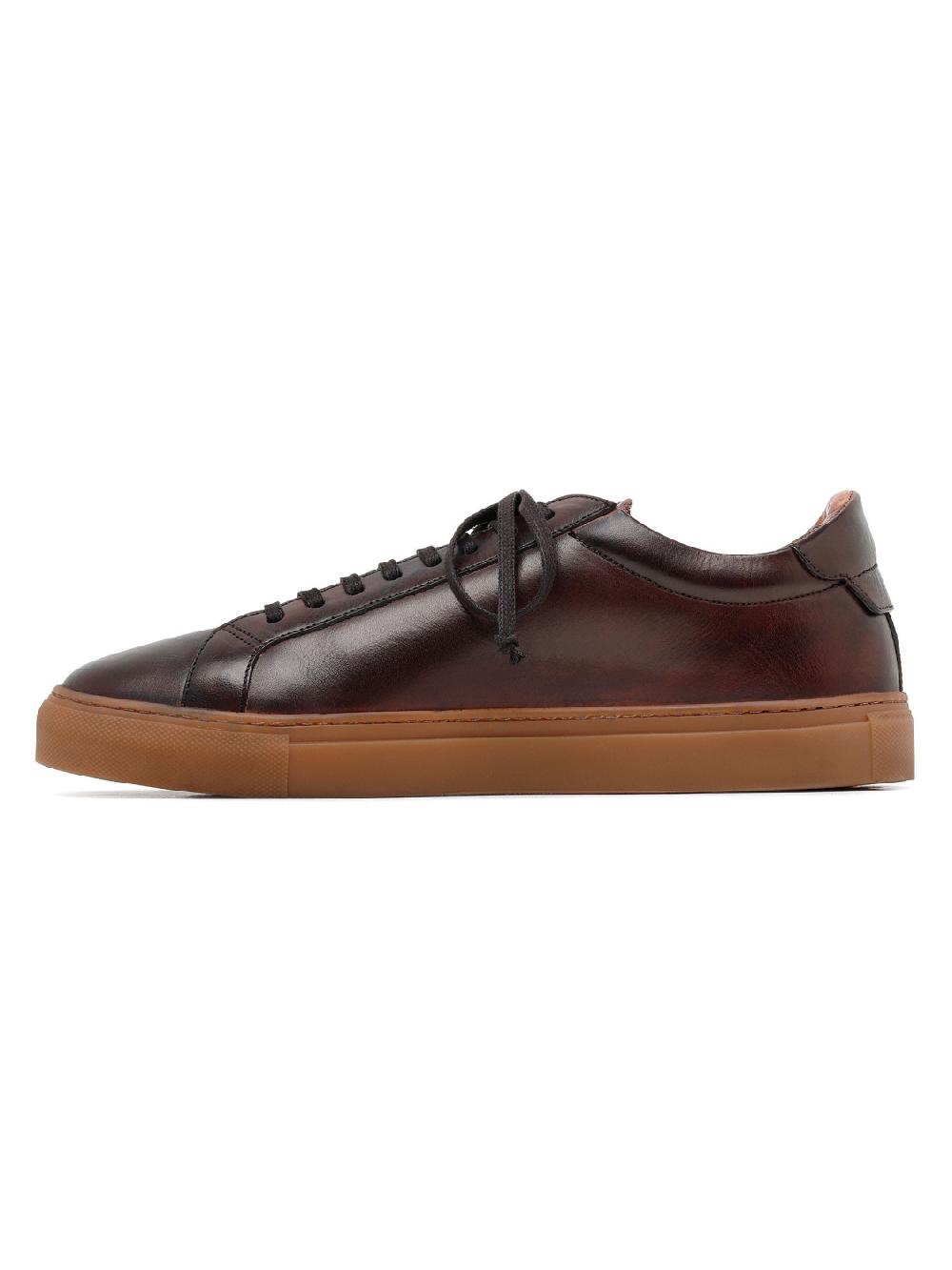 Silvano Sassetti Sneaker Romilly in pelle marrone scuro Italy