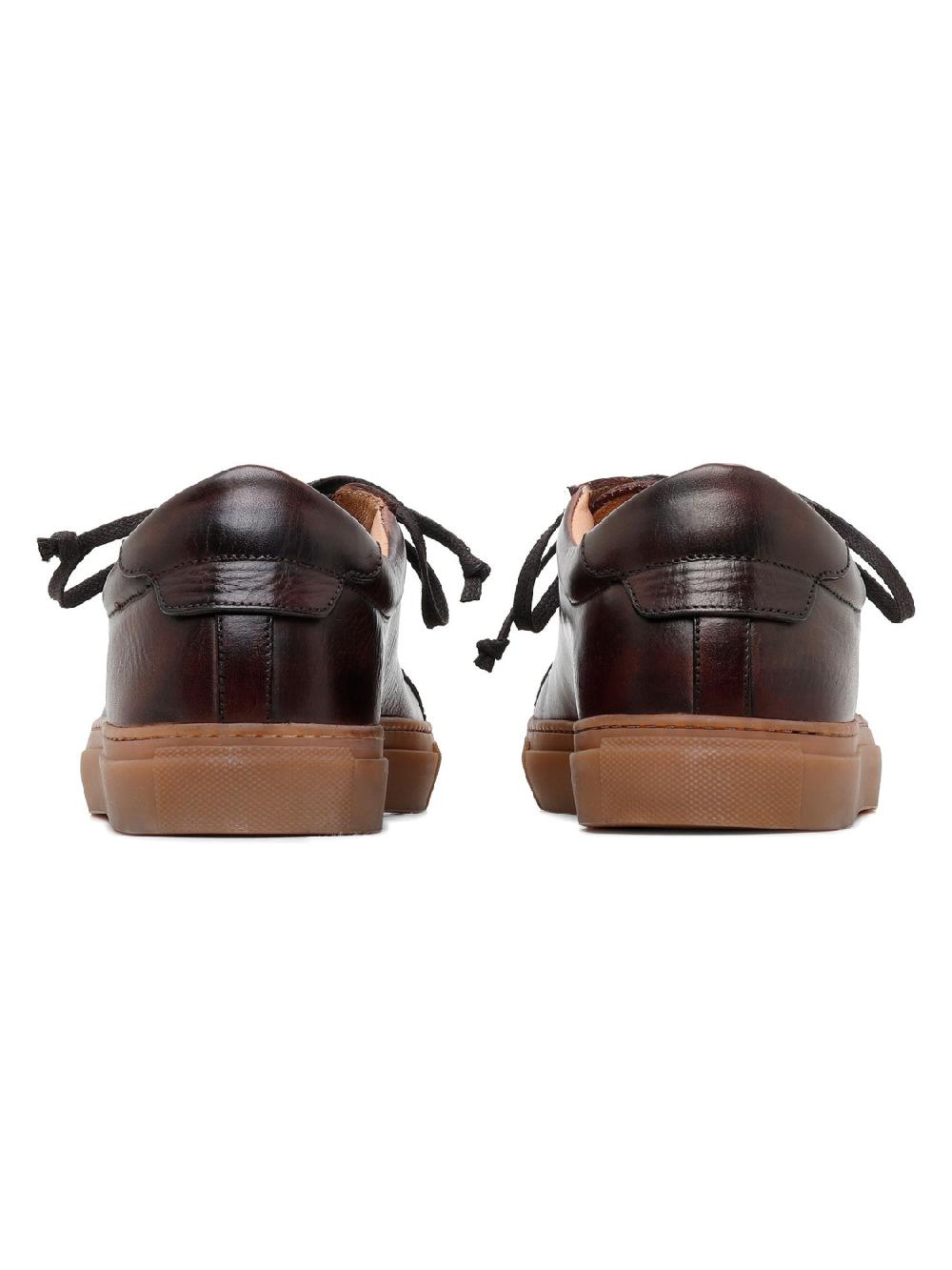 Silvano Sassetti Sneaker Romilly in pelle marrone scuro Italy