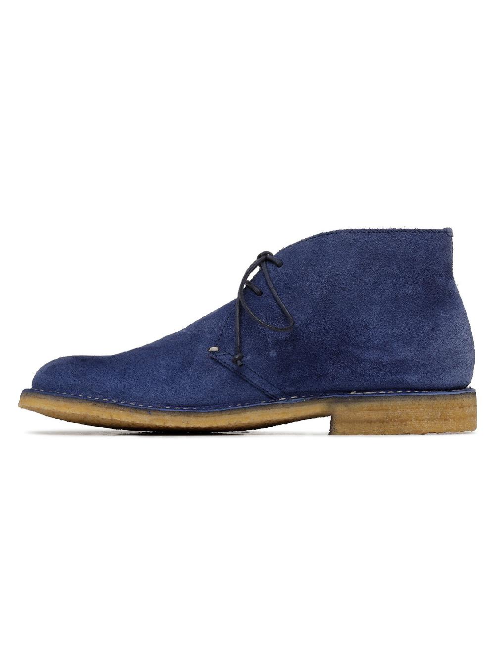 Silvano Sassetti Stivaletti Londra in camoscio blu Qualità