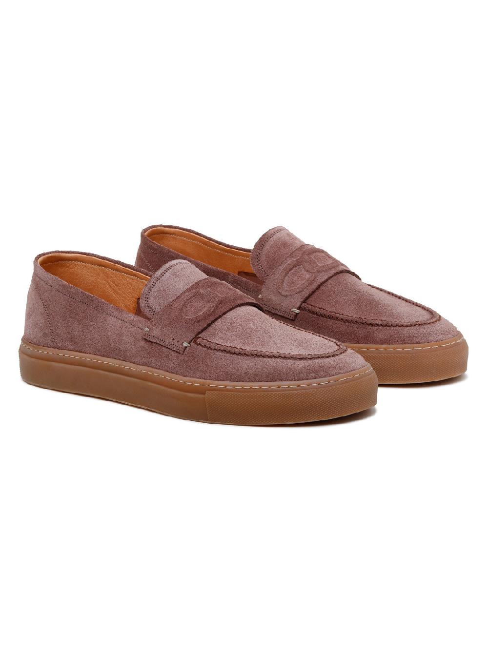 Silvano Sassetti Mocassini St. Tropez in camoscio marrone Vendita