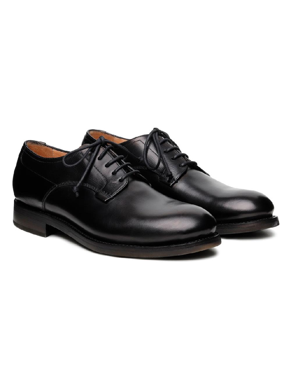 Silvano Sassetti Scarpe Derby Zurigo in pelle nera Pezzi Unici