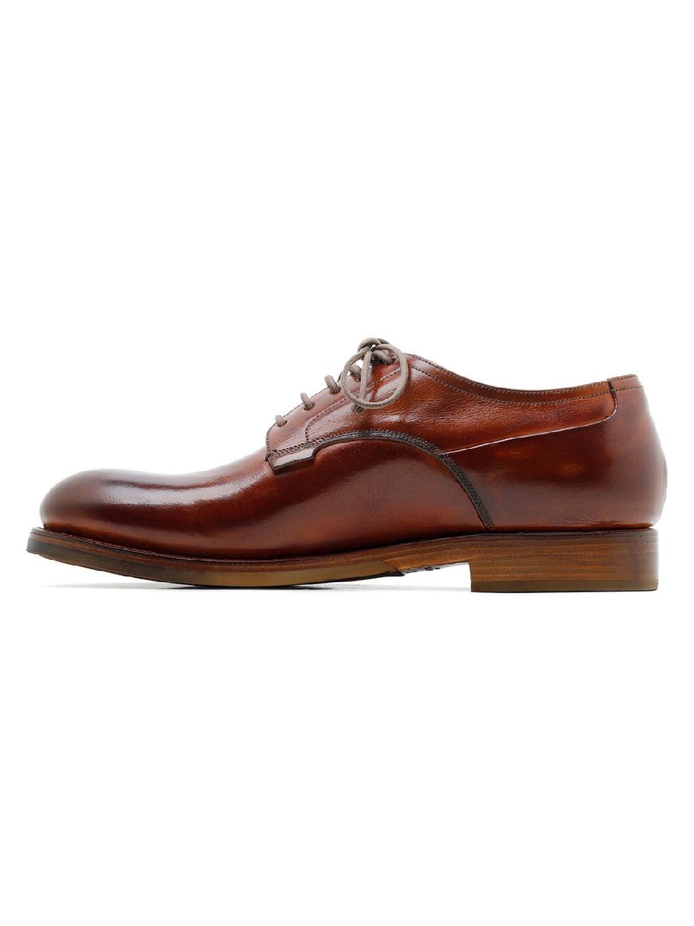 Silvano Sassetti Scarpe Derby Zurigo in pelle color brandy Soddisfazione Garantita