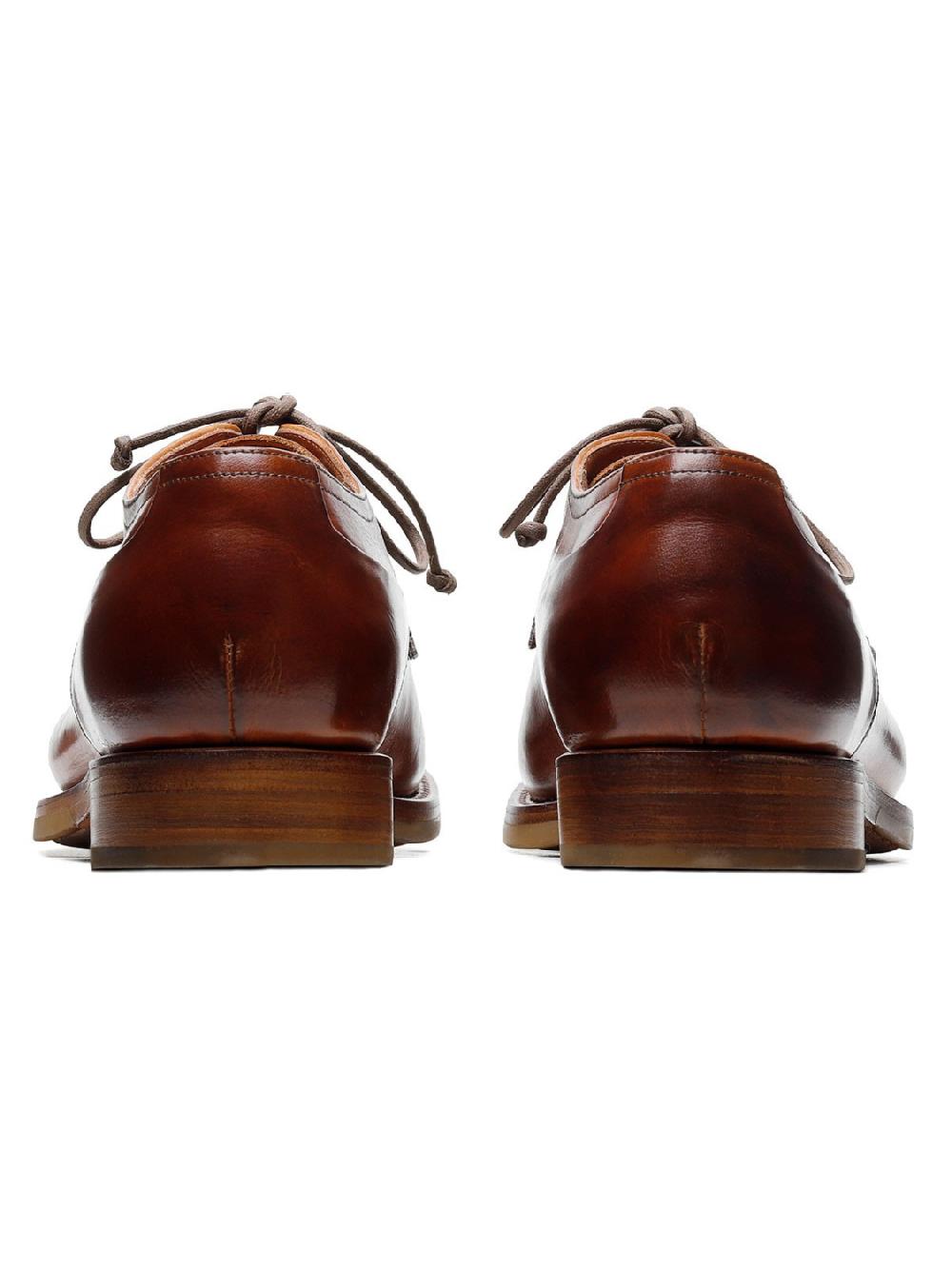 Silvano Sassetti Scarpe Derby Zurigo in pelle color brandy Soddisfazione Garantita