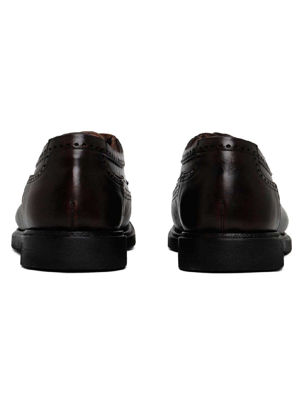 Silvano Sassetti Scarpe Derby in pelle marrone scuro Outlet