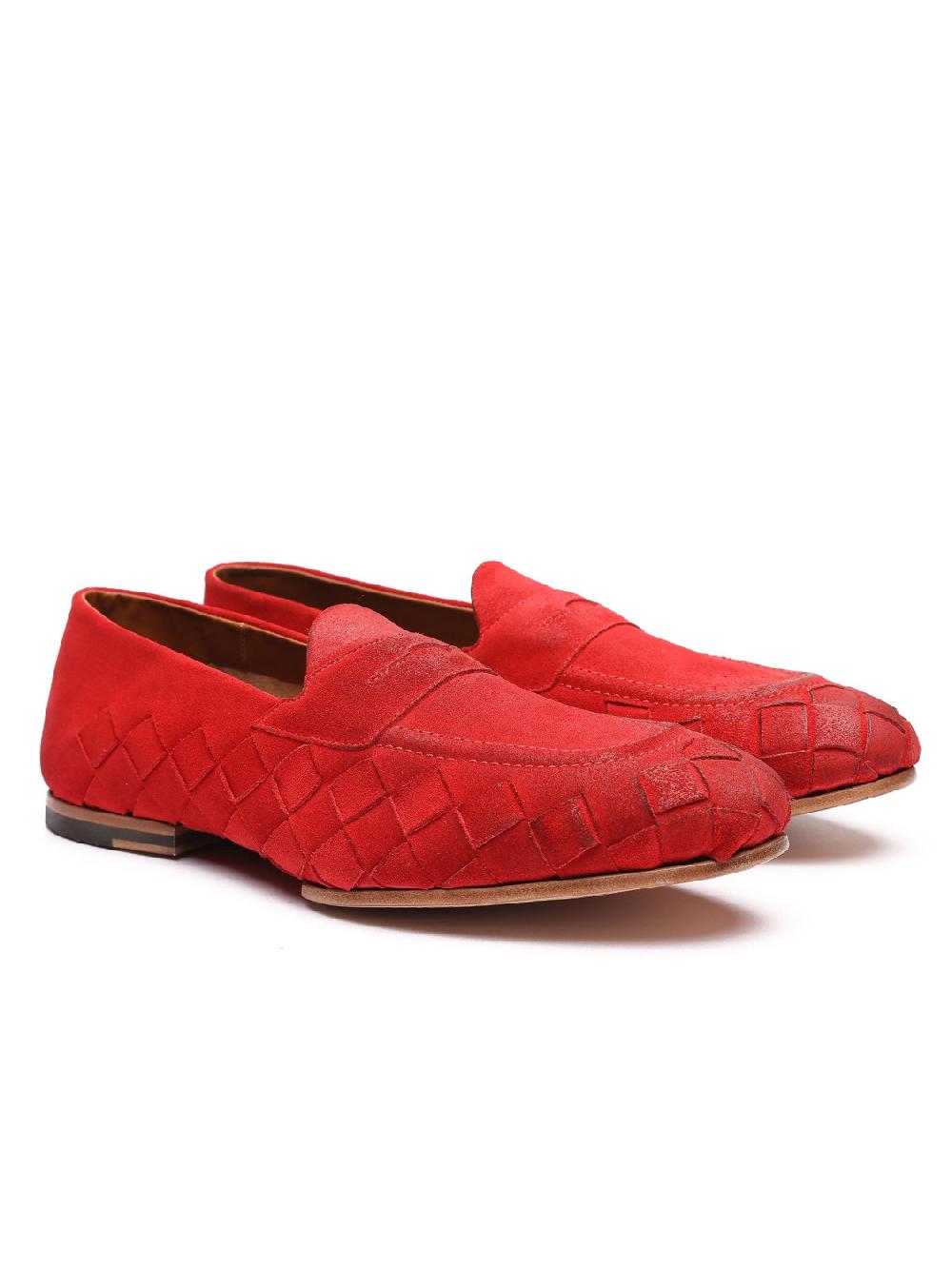 Silvano Sassetti Mocassini in suede rosso Italy