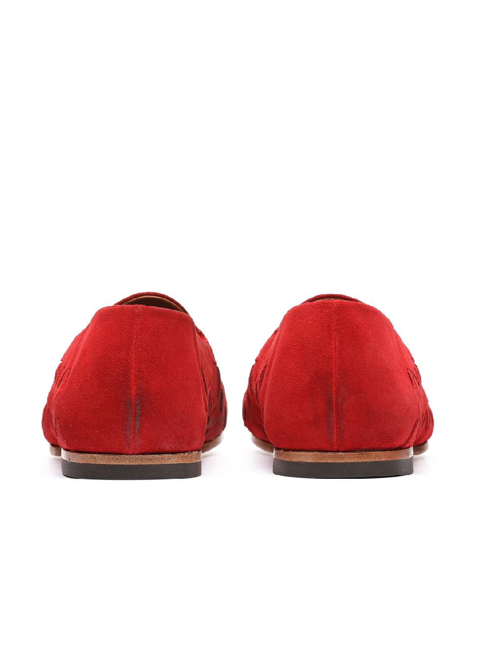Silvano Sassetti Mocassini in suede rosso Italy