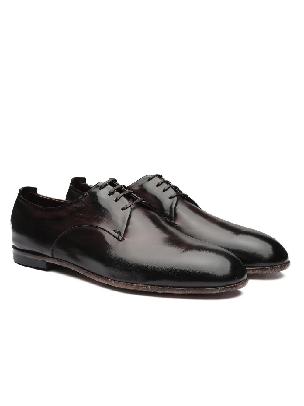Silvano Sassetti Scarpe Derby in pelle marrone scuro Nuovo