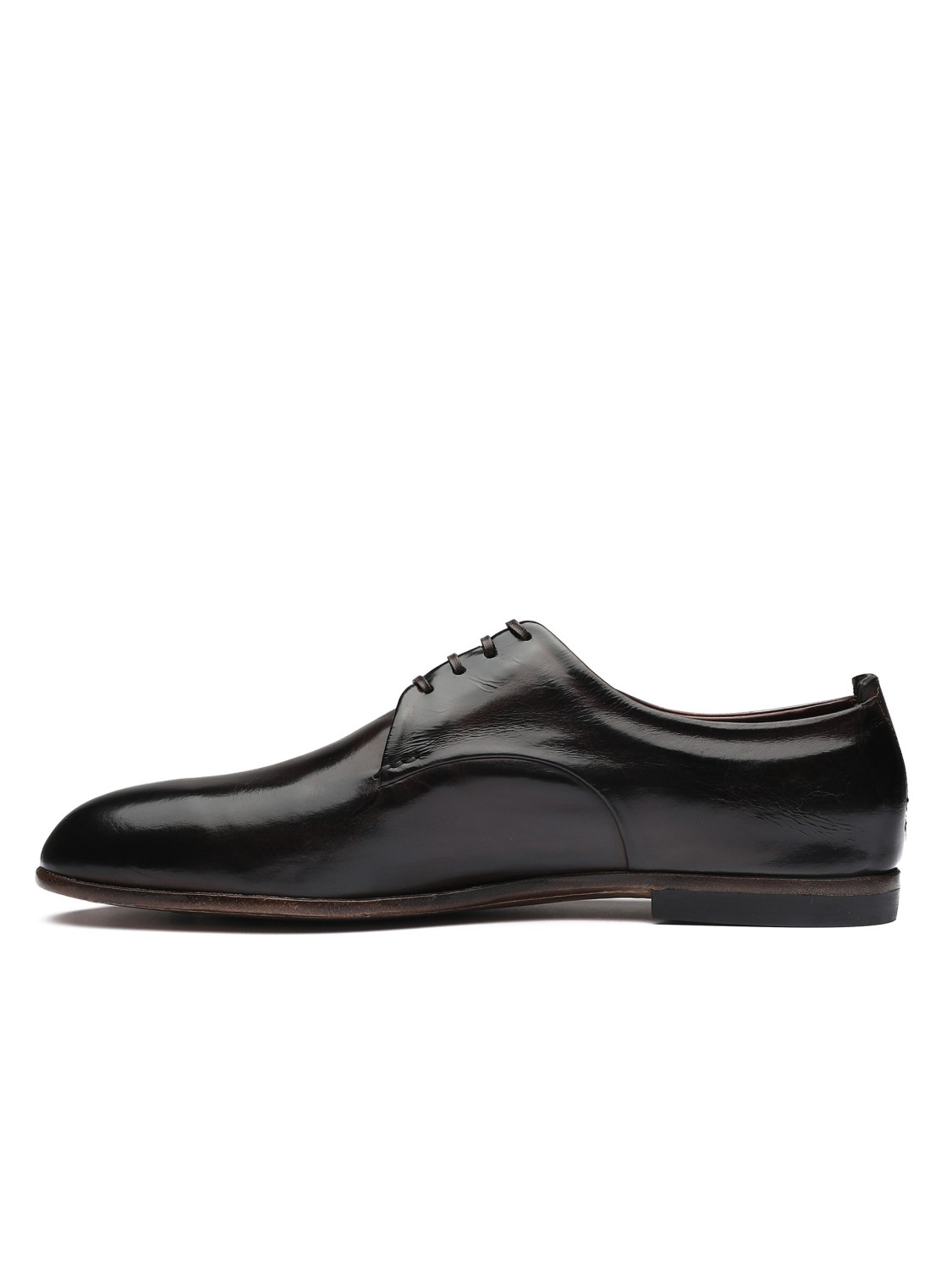 Silvano Sassetti Scarpe Derby in pelle marrone scuro Nuovo