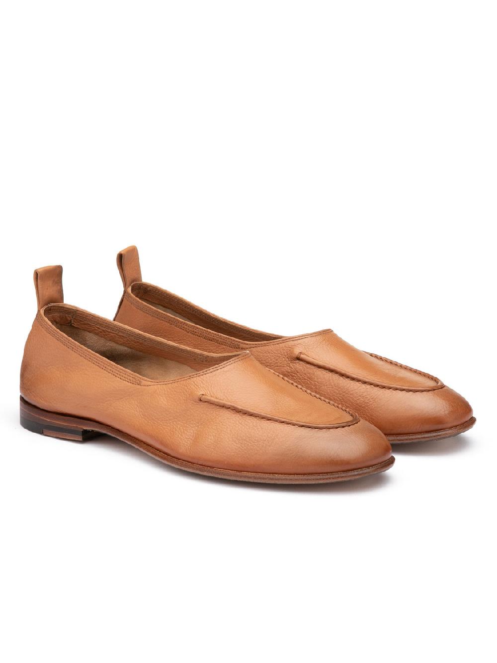 Silvano Sassetti Slippers in pelle color caramello Qualità Garantita
