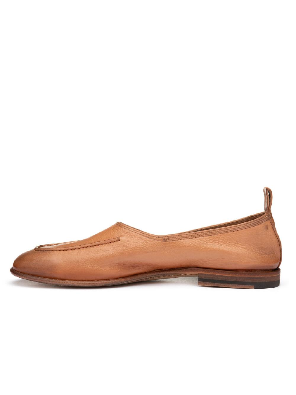 Silvano Sassetti Slippers in pelle color caramello Qualità Garantita