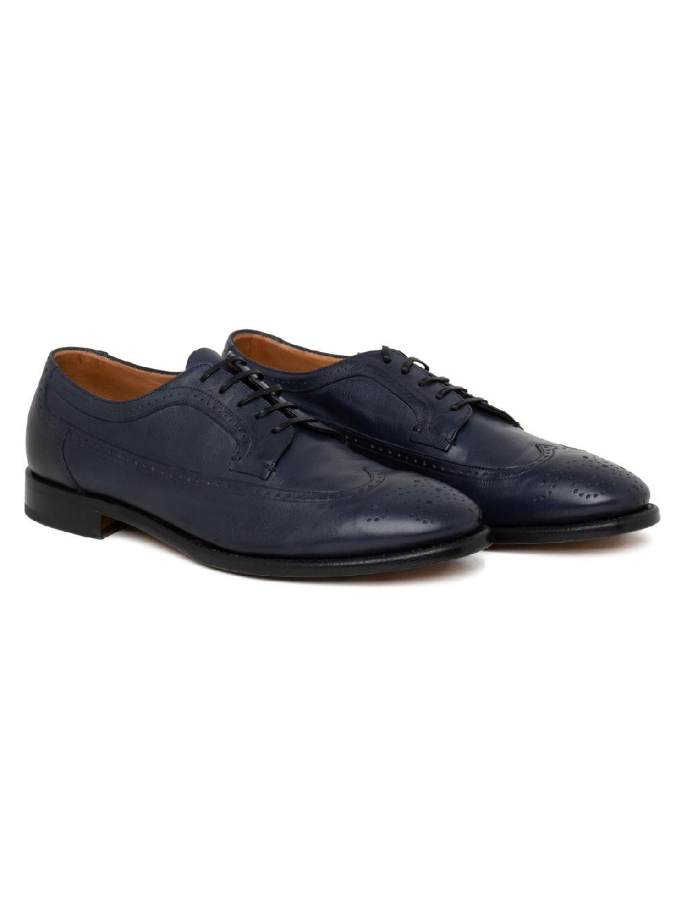 Silvano Sassetti Scarpe Derby in pelle blu Shopping Online