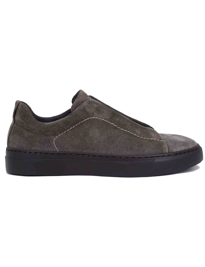 Spatarella Sneakers uomo in camoscio grigio con elastici I Più Venduti