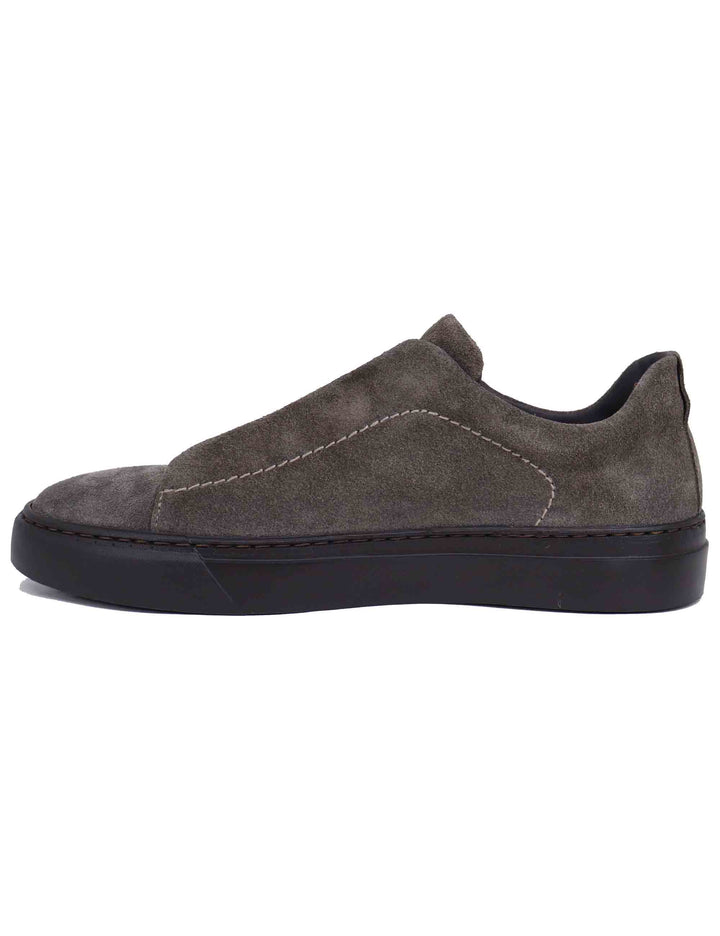 Spatarella Sneakers uomo in camoscio grigio con elastici I Più Venduti