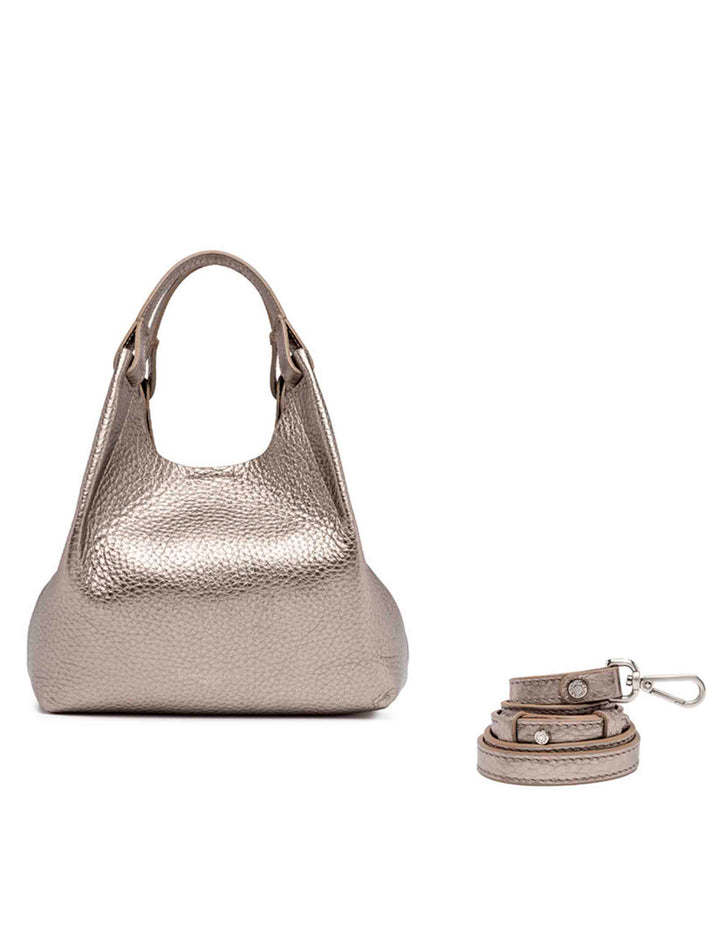 Spatarella Borsa donna mini Dua in pelle argento In Saldo