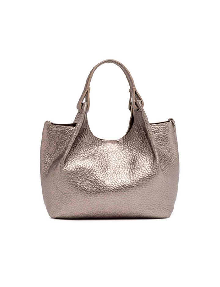 Spatarella Borsa donna mini Dua in pelle argento In Saldo