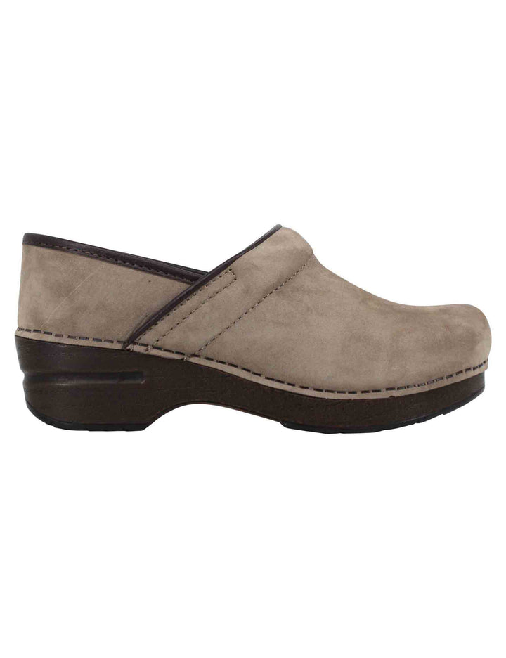 Spatarella Clogs donna Professional in nabuk taupe Italia