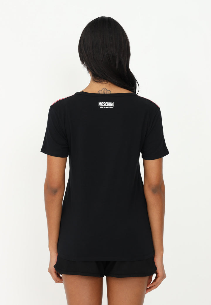 Spatarella T-shirt donna in cotone nero In Linea