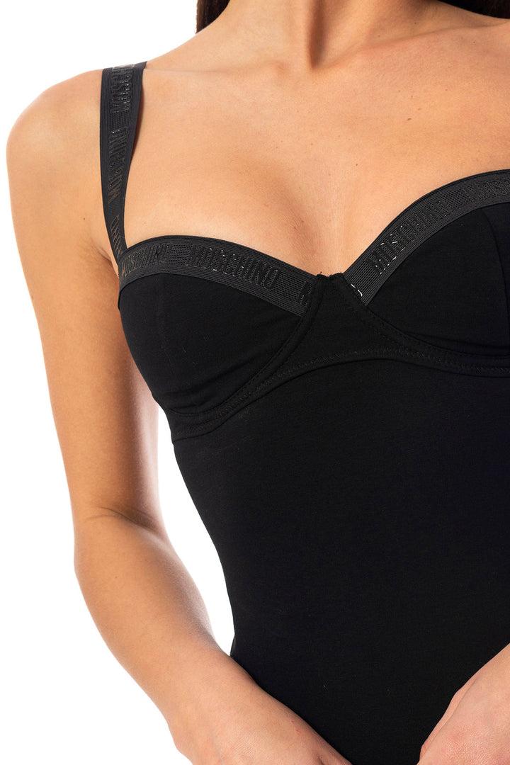 Spatarella Body donna in jersey cotone nero Qualità Garantita