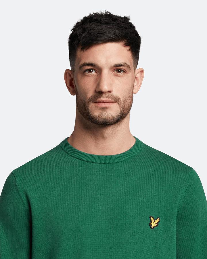 Spatarella Maglioni uomo a girocollo in cotone verde Offerta