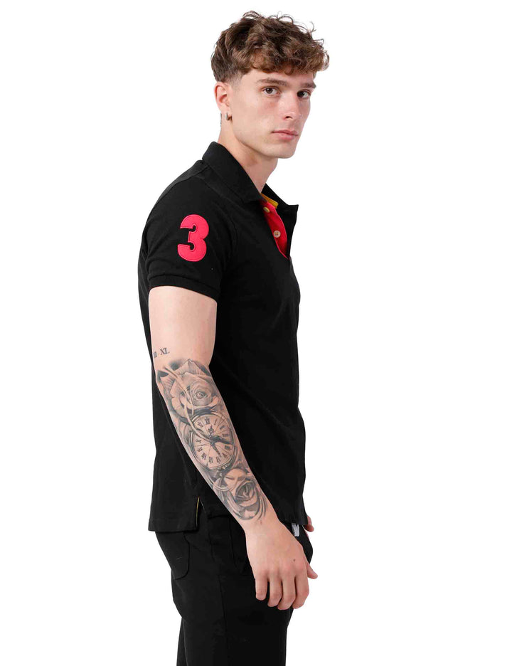 Spatarella Polo uomo in cotone nero Offerte