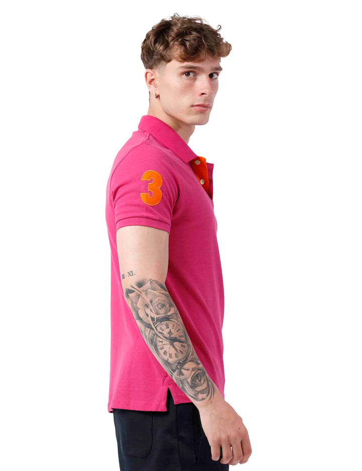 Spatarella Polo uomo in cotone fuxia Hotsell