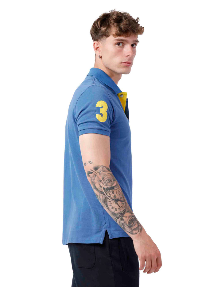 Spatarella Polo uomo in cotone celeste Vendita Calda