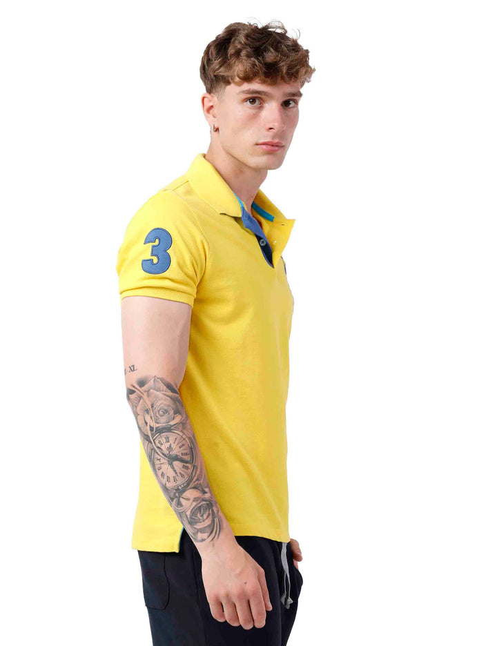 Spatarella Polo uomo in cotone giallo Vendita Economica