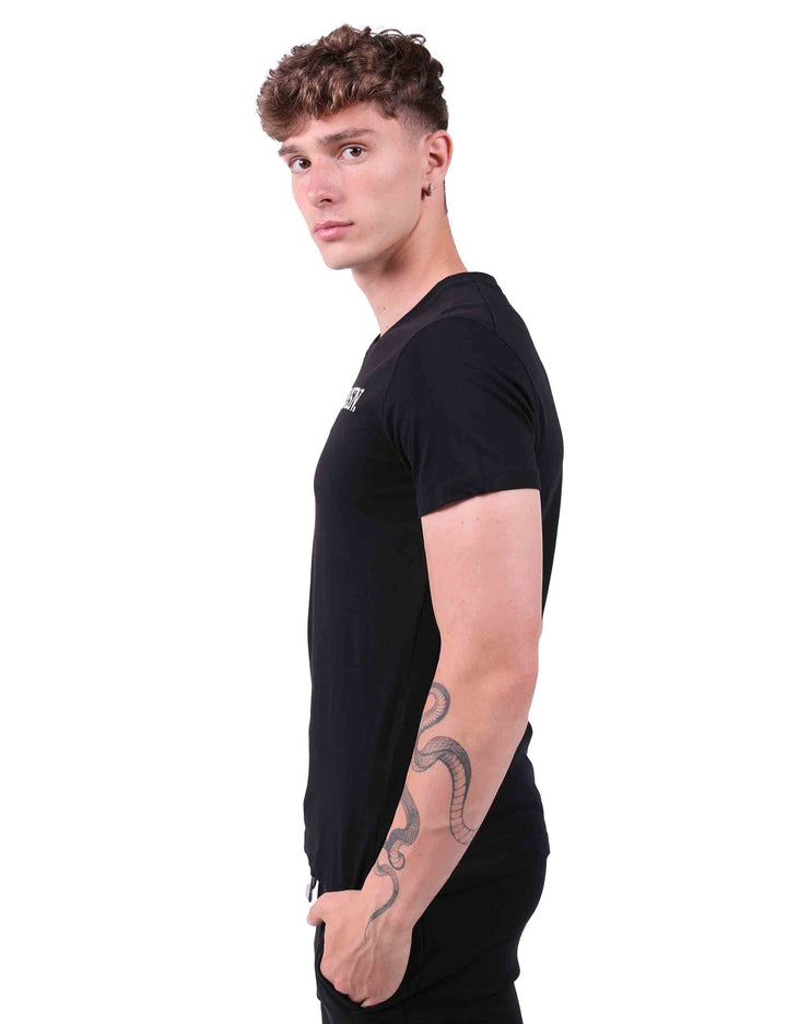 Spatarella T-Shirt uomo in cotone nero con stampa Negozio