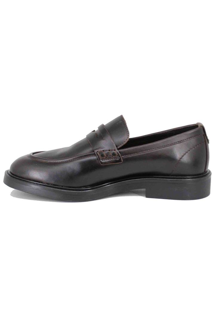Spatarella Mocassini uomo in pelle marrone con suola in gomma Italia