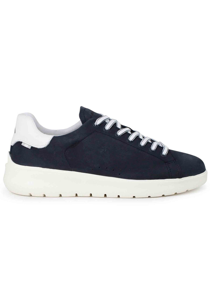 Spatarella Sneakers uomo Hover in nabuk blu con suola alta in gomma In Linea