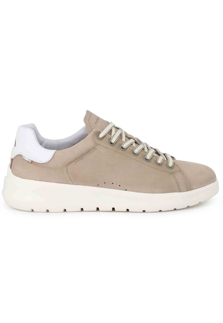Spatarella Sneakers uomo Hover in nabuk sabbia con suola alta in gomma Nuovo