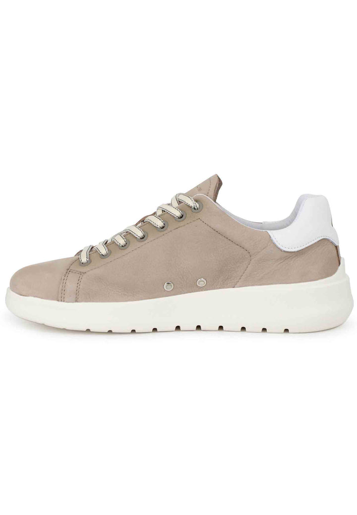 Spatarella Sneakers uomo Hover in nabuk sabbia con suola alta in gomma Nuovo