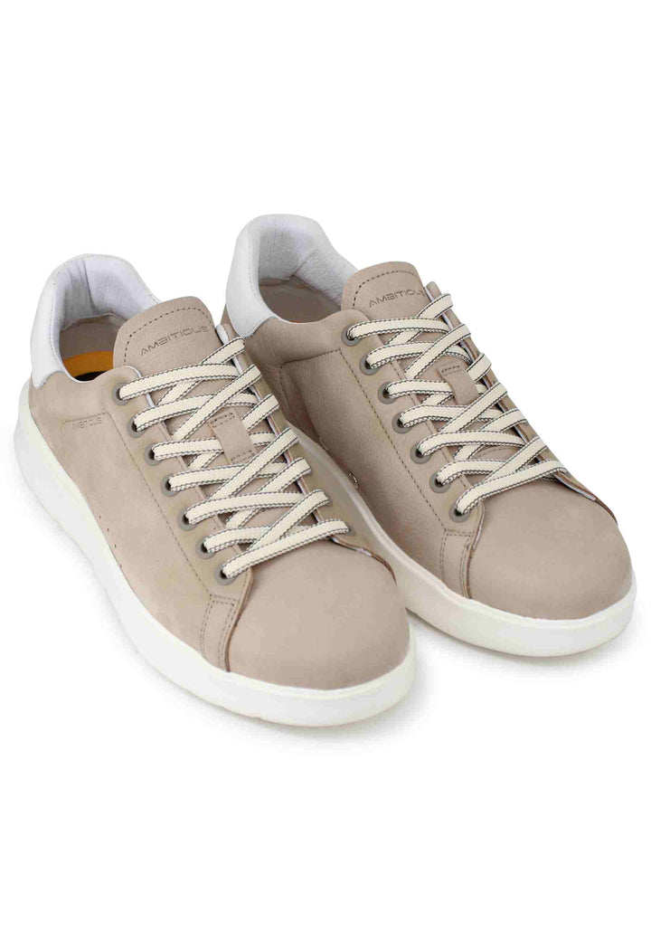 Spatarella Sneakers uomo Hover in nabuk sabbia con suola alta in gomma Nuovo