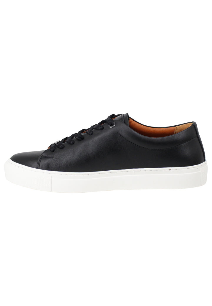 Spatarella Sneakers uomo Martin in pelle nera con suola in gomma Qualità
