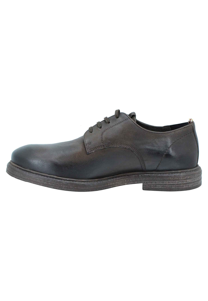 Spatarella Stringata uomo in pelle marrone suola in gomma e sottopiede memory foam Soddisfazione Garantita