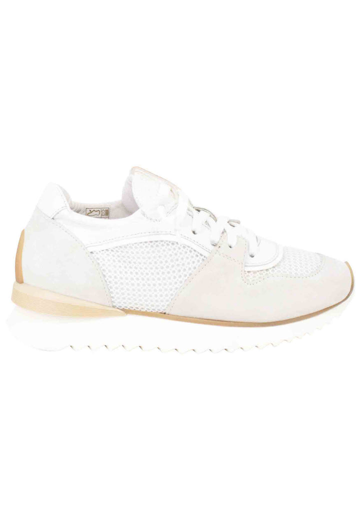 Spatarella Sneakers donna in pelle e tessuto bianco fondo running Fino Al -60%