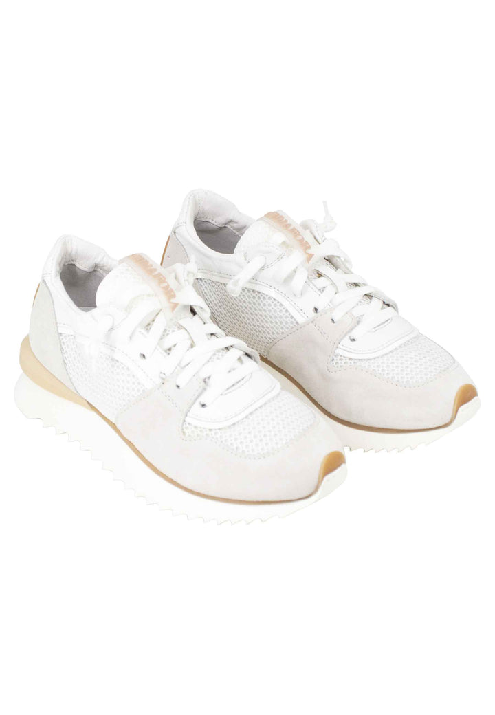 Spatarella Sneakers donna in pelle e tessuto bianco fondo running Fino Al -60%