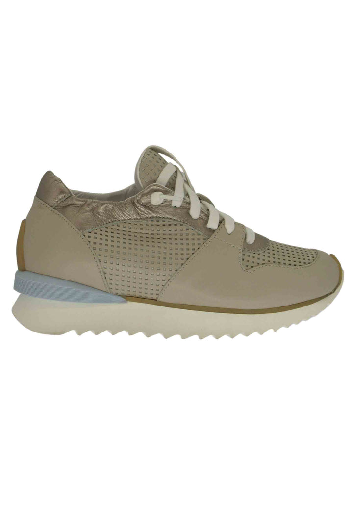 Spatarella Sneakers donna in pelle taupe con suola alta il gomma Convenienza