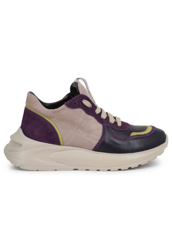 Spatarella Sneakers donna in pelle viola con suola in gomma Novità
