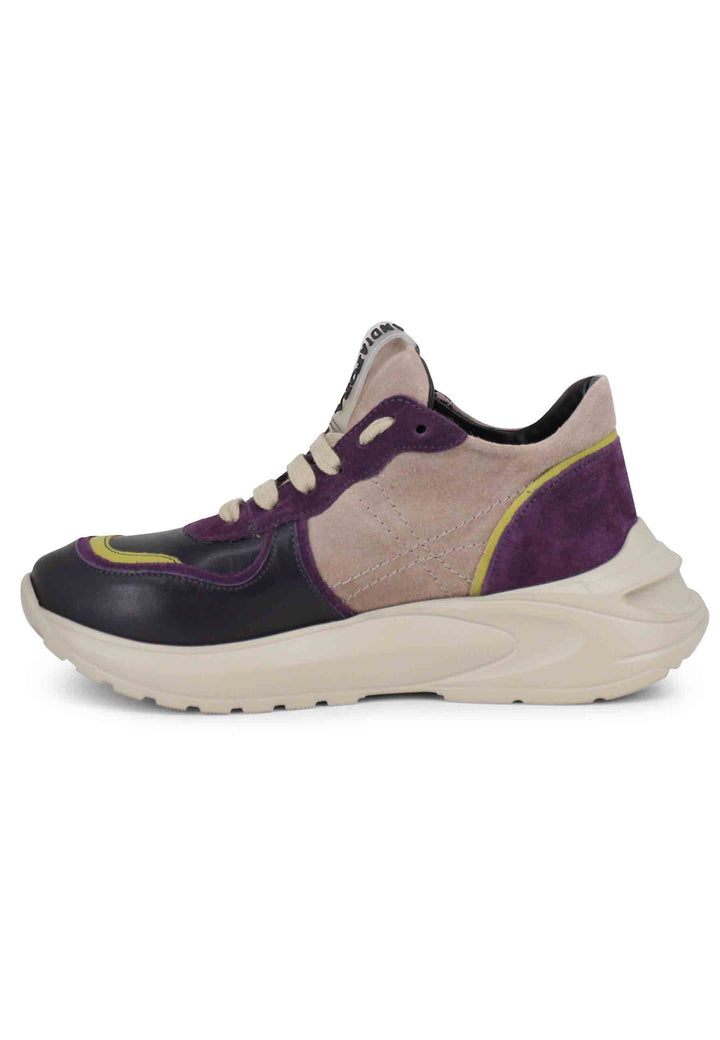 Spatarella Sneakers donna in pelle viola con suola in gomma Novità
