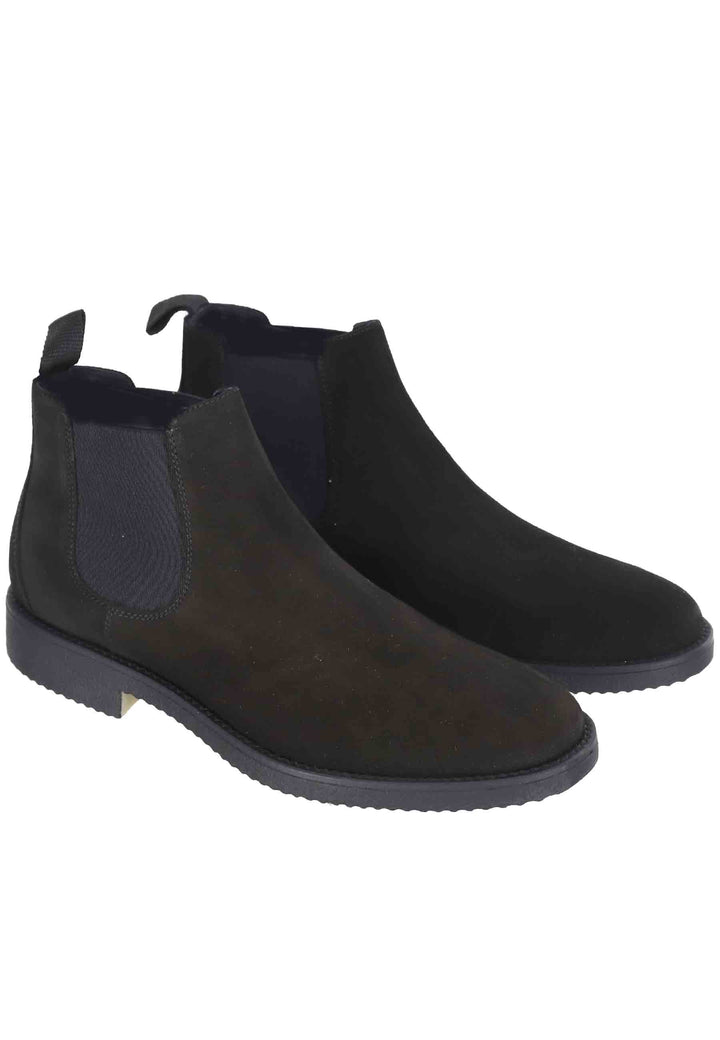 Spatarella Chelsea boots uomo in camoscio nero con suola in para Presa