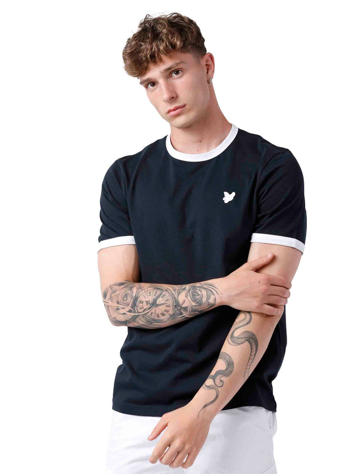 Spatarella T-shirt uomo in cotone blu Nuovo