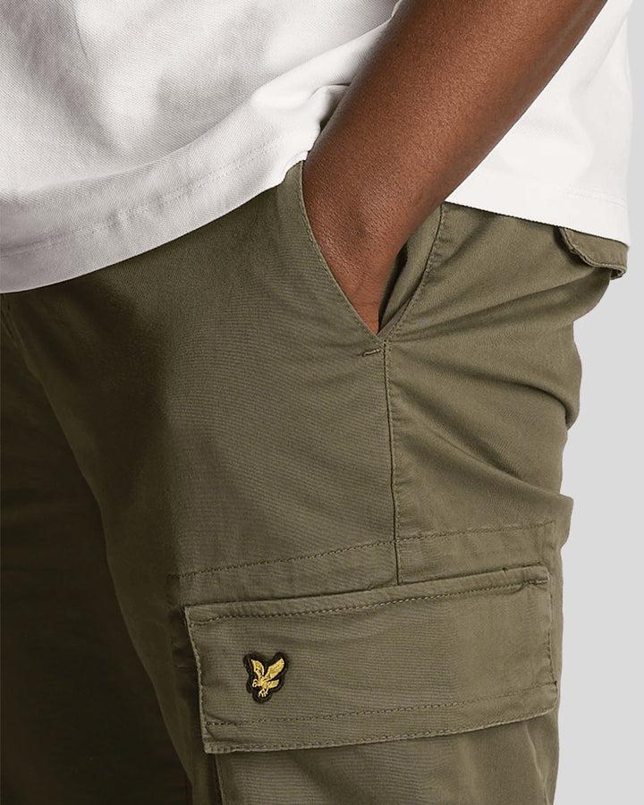 Spatarella Pantaloni cargo uomo in cotone verde Pezzi Unici