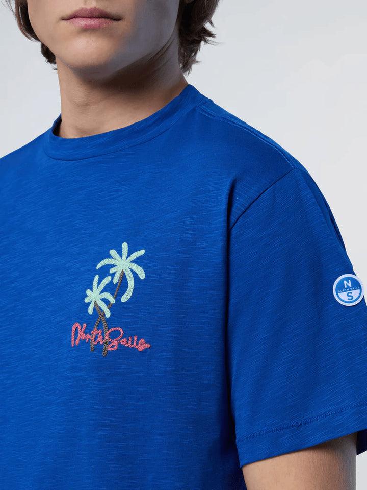 Spatarella T-shirt uomo in cotone blu 692985-0790 Sconto