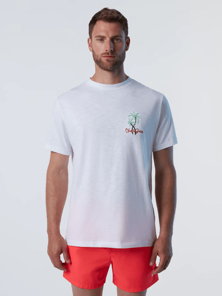 Spatarella T-shirt uomo in cotone bianco 692985-0101 Offerta